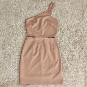 Lulus Blush Pink One-Shoulder Cut-Out Dress
